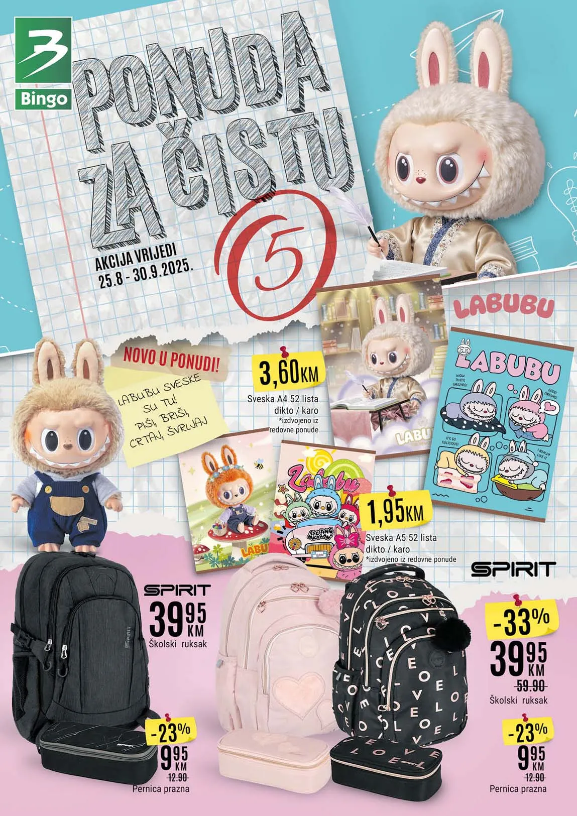 BINGO Akcija katalog PONUDA ZA ČISTU PETICU sniženja do 30.09.2025