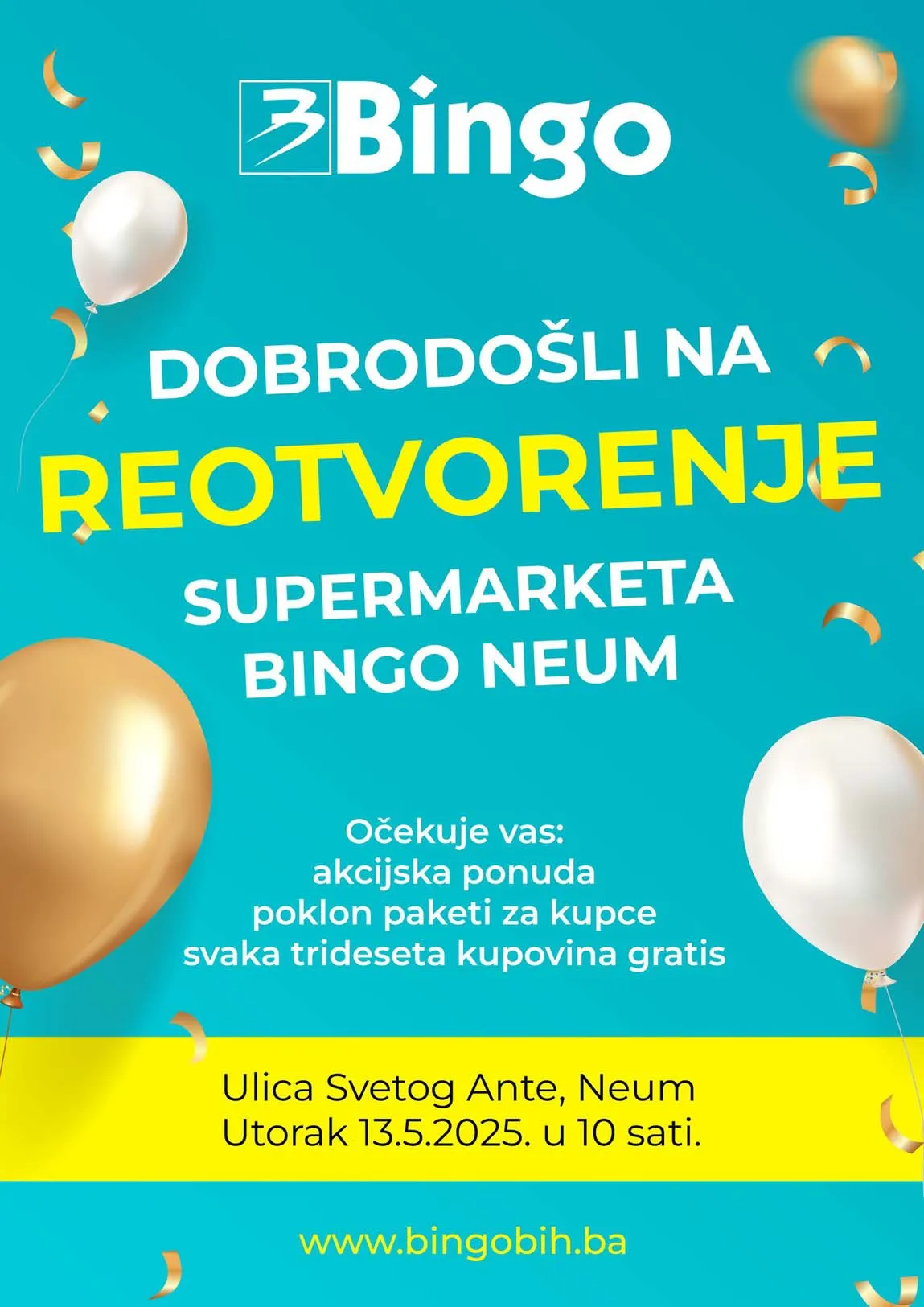 Bingo akcija NEUM reotvaranje sniženja do 17.05.2025