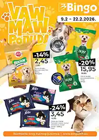 Bingo Waw Maw katalog sniženja za ljubimce – velike uštede na hrani i opremi do 22. februara 2026