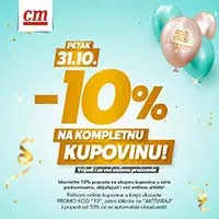 CM Cosmetic market akcija "10% popusta na cjelokupnu kupovinu"  Akcija za 31.10.2025