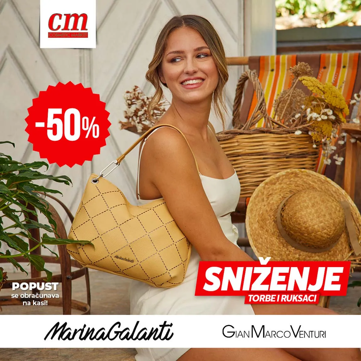 CM Cosmetic market akcija sniženja do 50 posto TORBI I RUKSAKA.