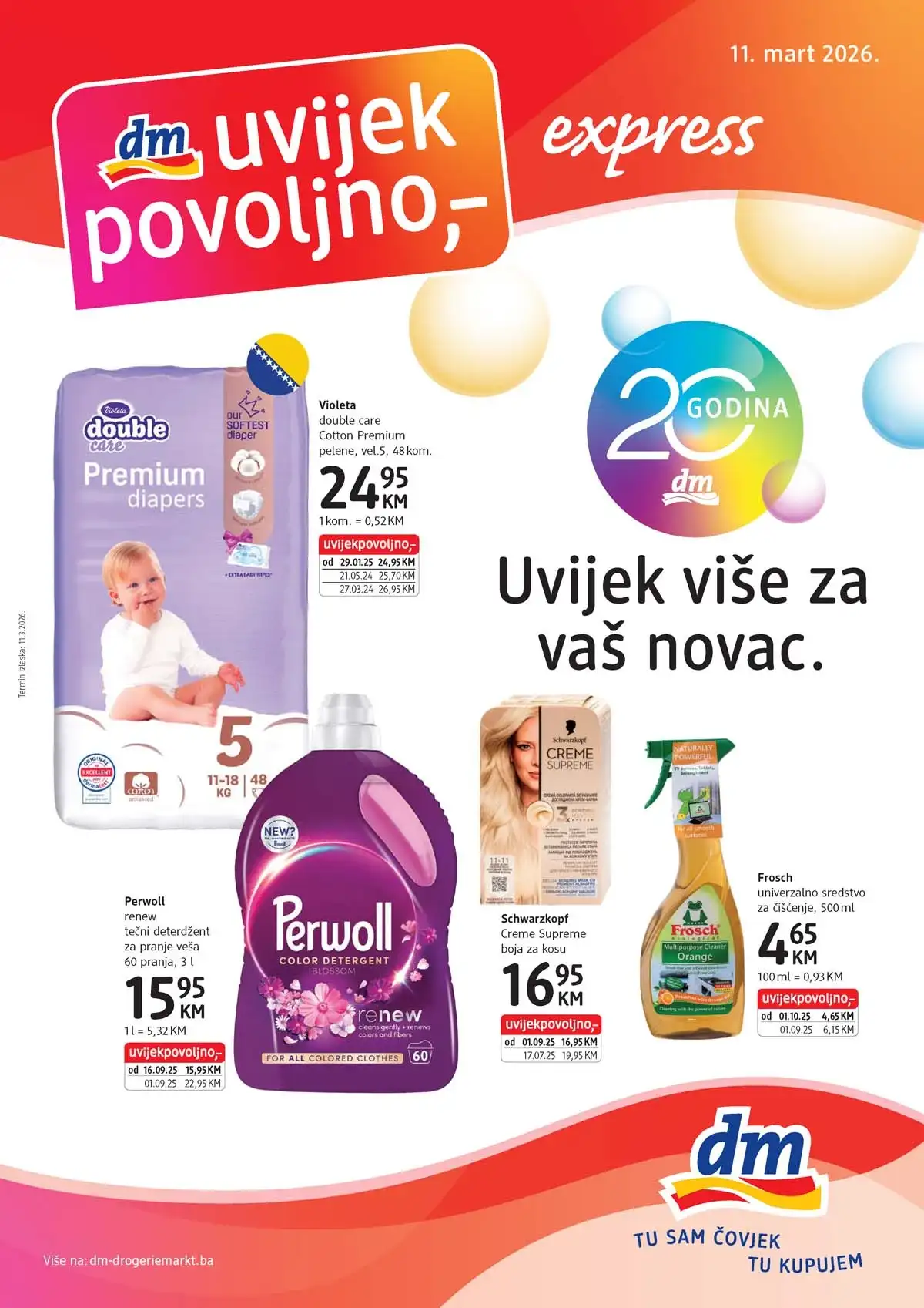 DM Express katalog sniženja do 24. marta 2026. BiH akcija proizvodi za njegu i domaćinstvo