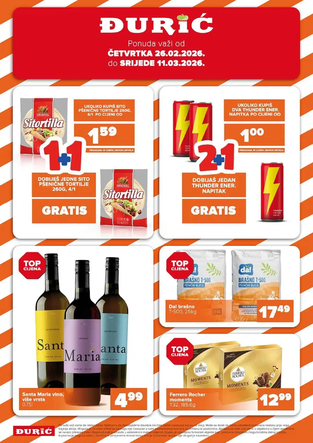 Đurić katalog sniženja prehrane i kućnih proizvoda do 11. marta 2026 – stranica 1
