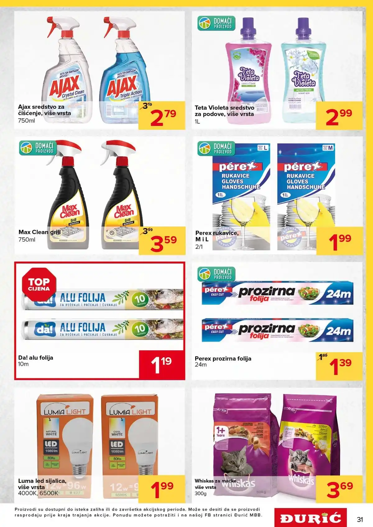 Đurić katalog sniženja do 11. marta 2026 – prehrana i kućne potrepštine stranica 31