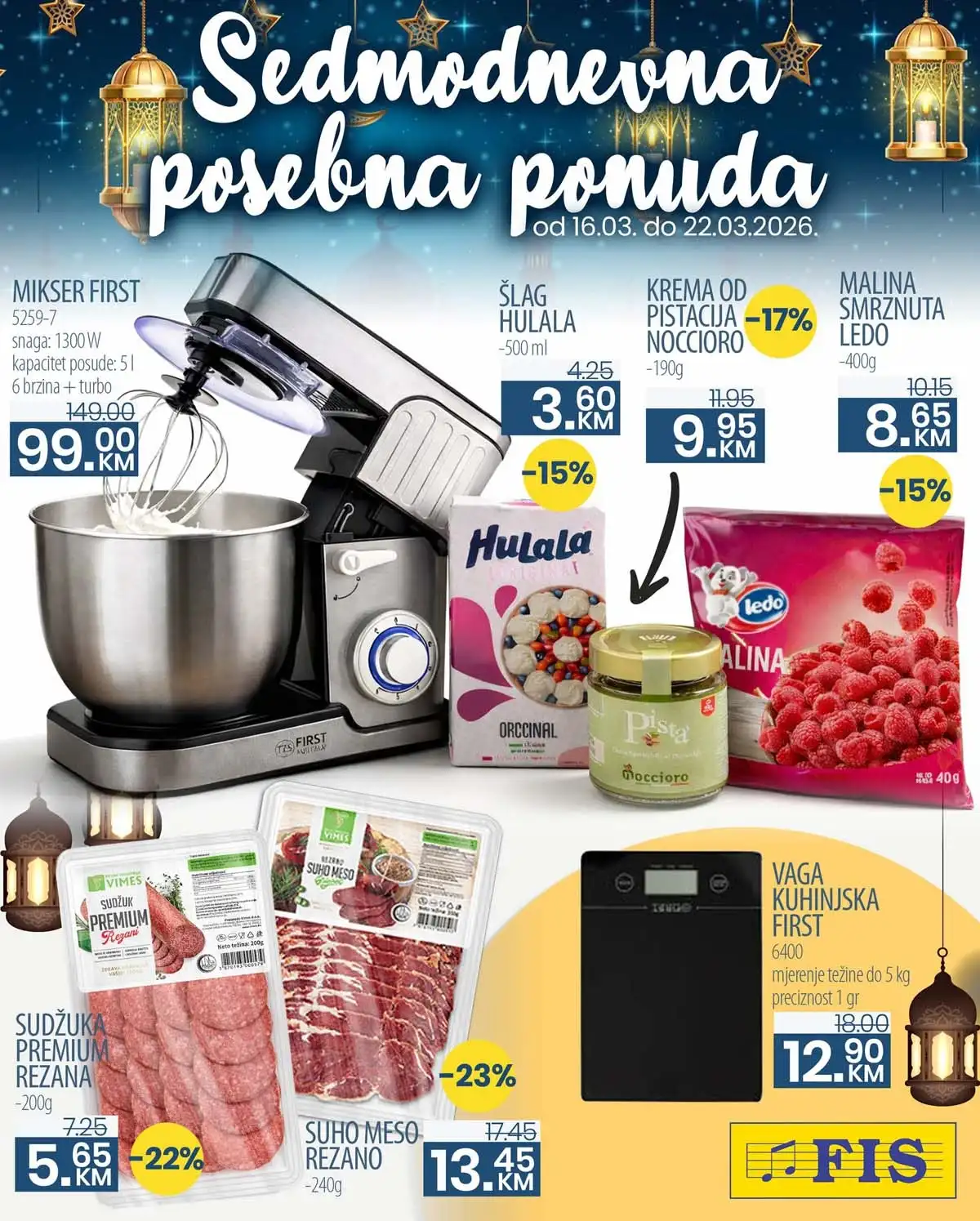 FIS sedmodnevna posebna ponuda katalog strana 1 – sniženja do 52% do 22.03.2026