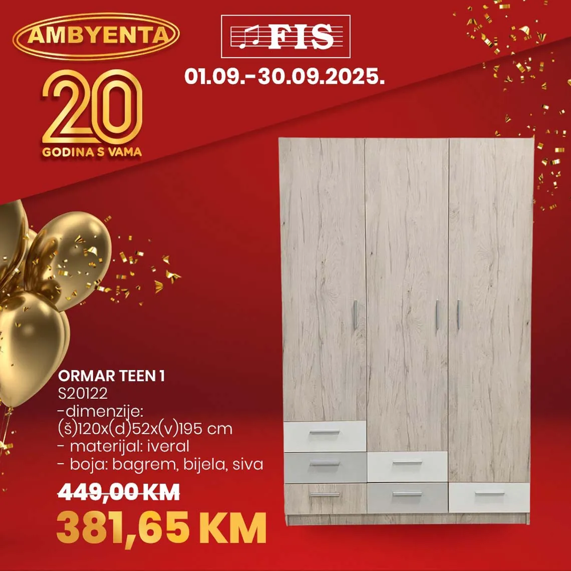 AMBYENTA Rođendanska ponuda u FIS centrima od 1. do 30. 9.2025.