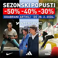 INTERSPORT sezonsko sniženje – NIKE, ADIDAS i PUMA do –50% na 1700 artikala, akcija do 28. februara 2026.