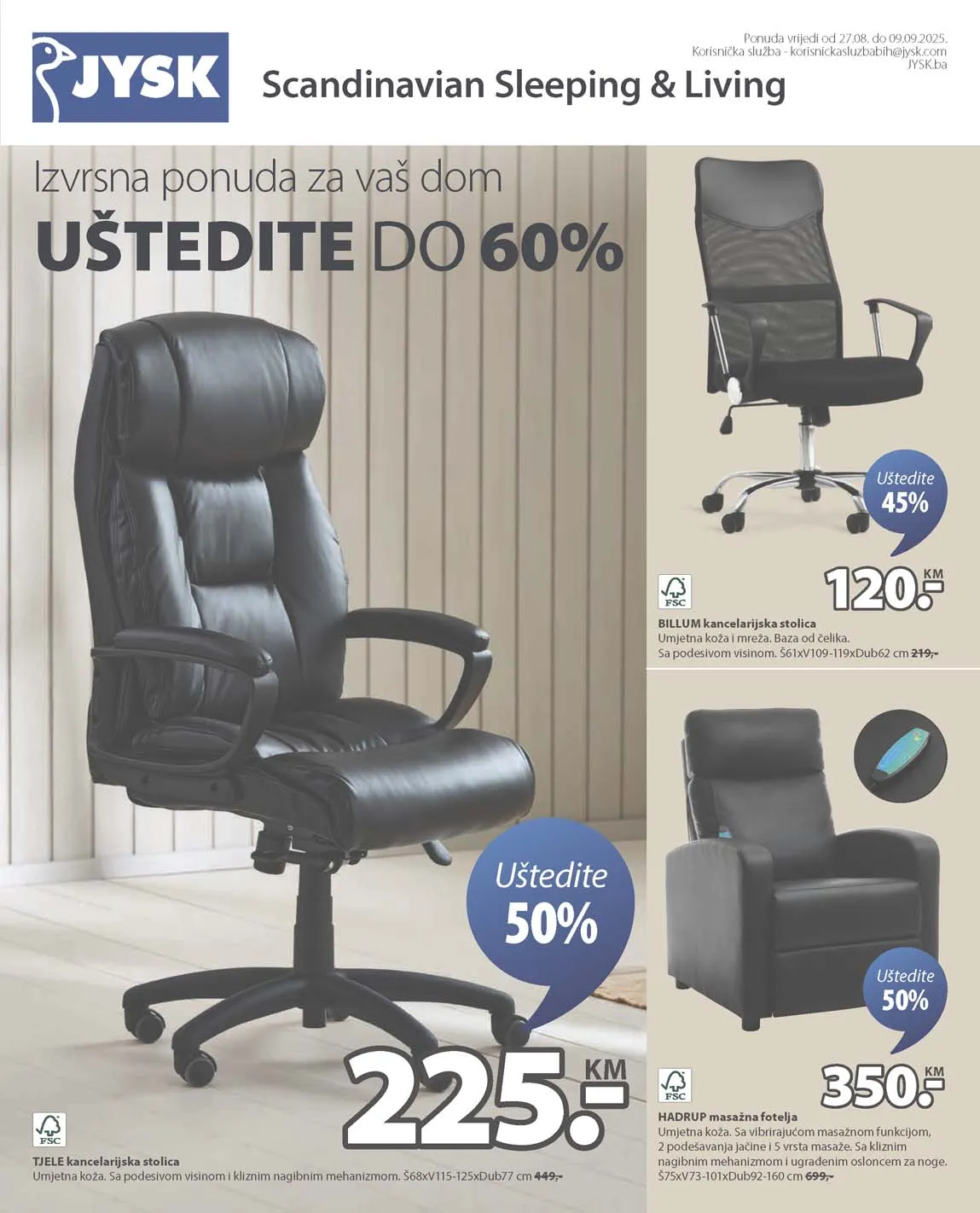 JYSK akcija Izvrsna ponuda za Vaš dom sniženja do 09.09.2025 - Uštedite do 60%!