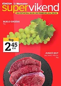 KONZUM i MERCATOR Vikend akcija sniženja do 08.09.2025. 