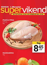 Konzum i Mercator Vikend akcija sniženja do 27.10.2025