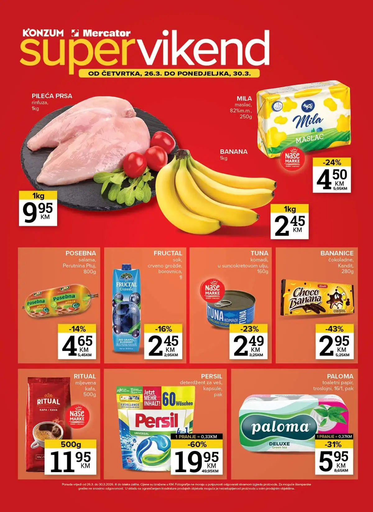 Konzum i Mercator vikend akcija katalog sniženja do 60% do 30.03.2026