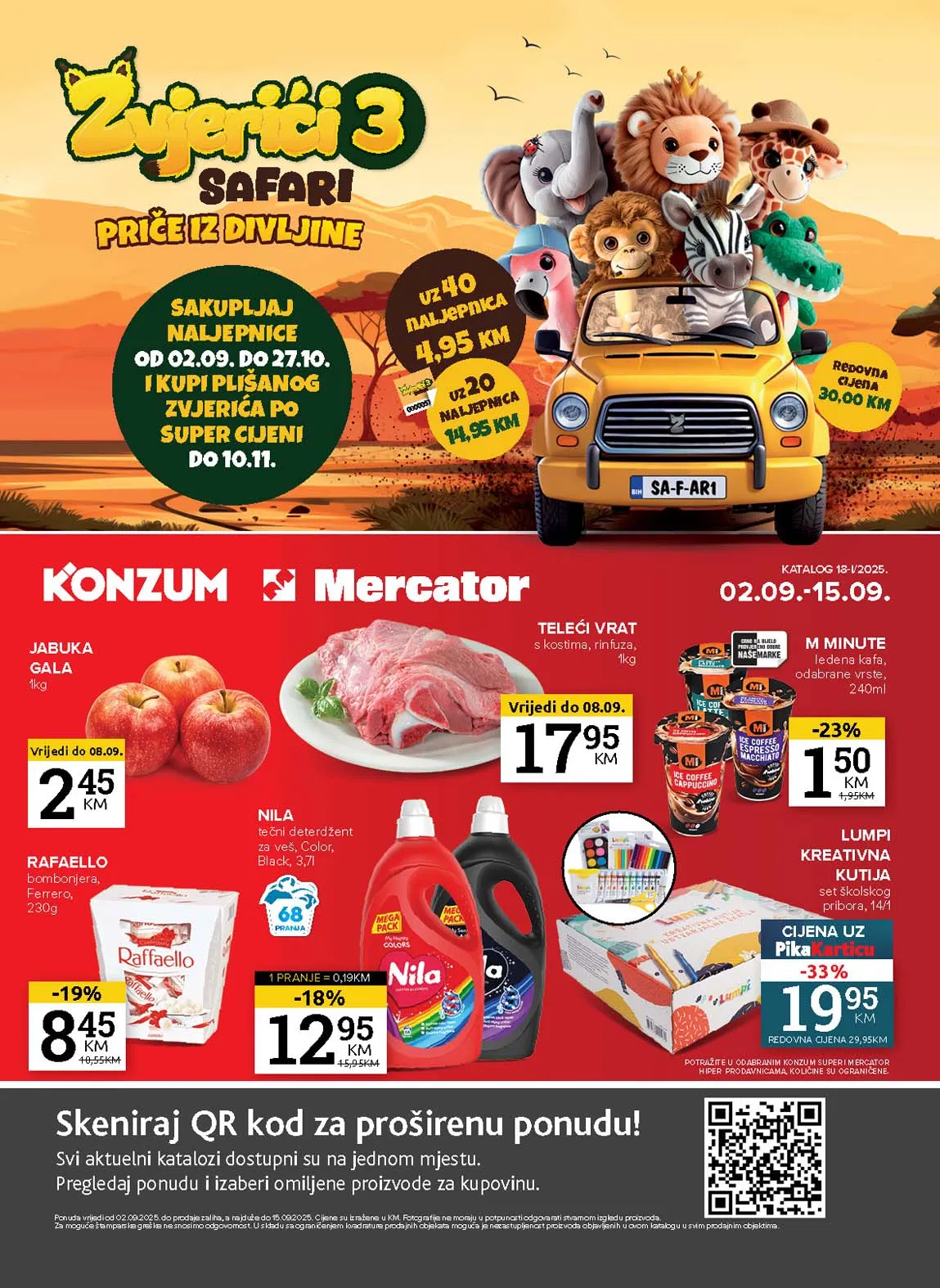 Konzum i Mercator Akcija Katalog sniženja do 15.09.2025