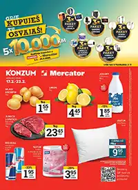 Konzum i Mercator akcija i katalog sniženja do 23. februara 2026