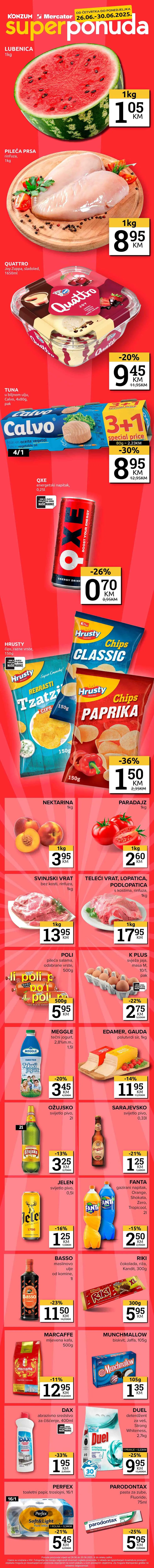 KONZUM i MERCATOR Vikend akcija sniženja do 30.06.2025. POPUSTI DO 57%!