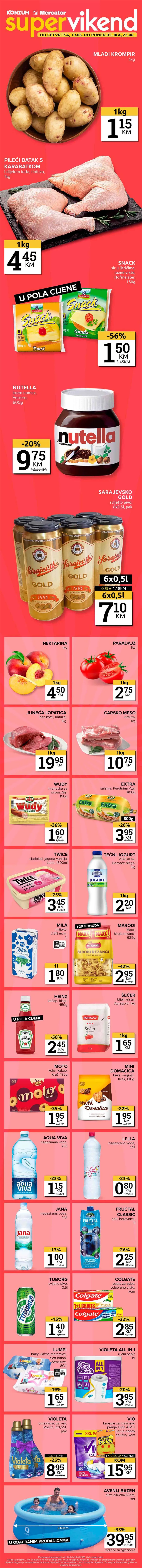 KONZUM i MERCATOR Vikend akcija sniženja do 23.06.2025. POPUSTI DO 57%!