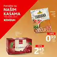 Konzum & Mercator – Top prodaja na kasama, sniženja do 21. januara 2026