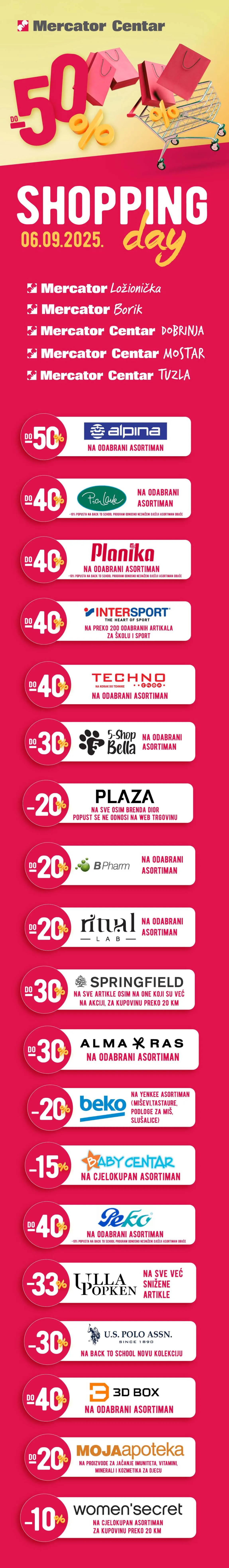 MERCATOR Akcija shopping day za 06.09.2025