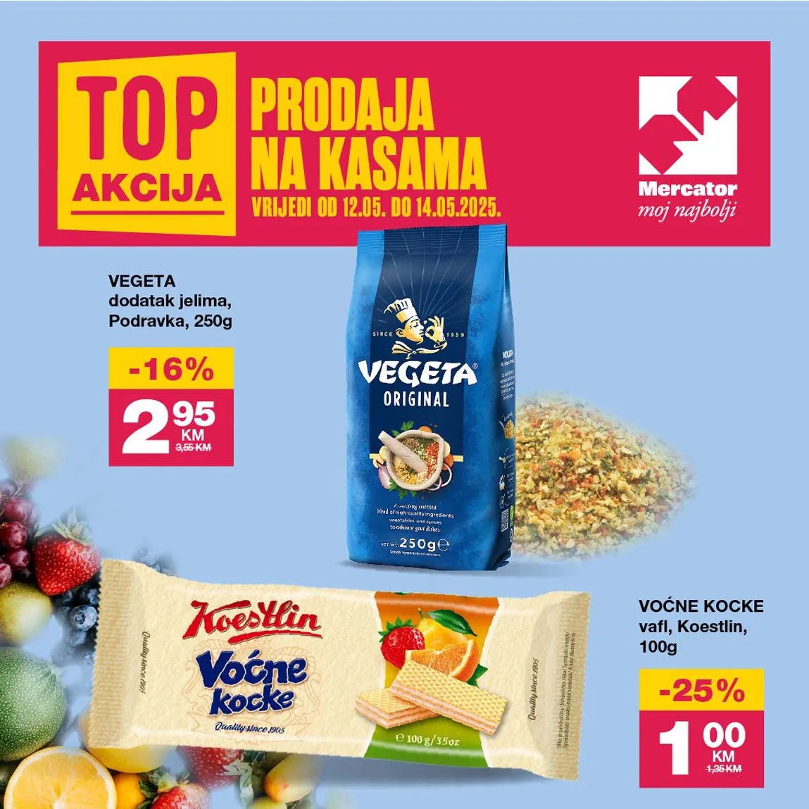 MERCATOR Top Akcija  prodaja na kasama sniženja do 14.05.2025