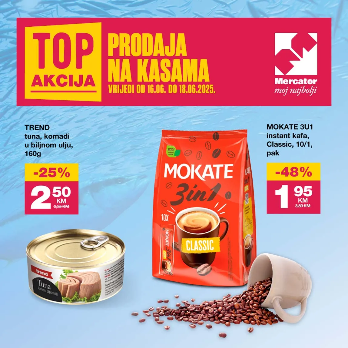 MERCATOR Top Akcija  prodaja na kasama sniženja do 18.06.2025