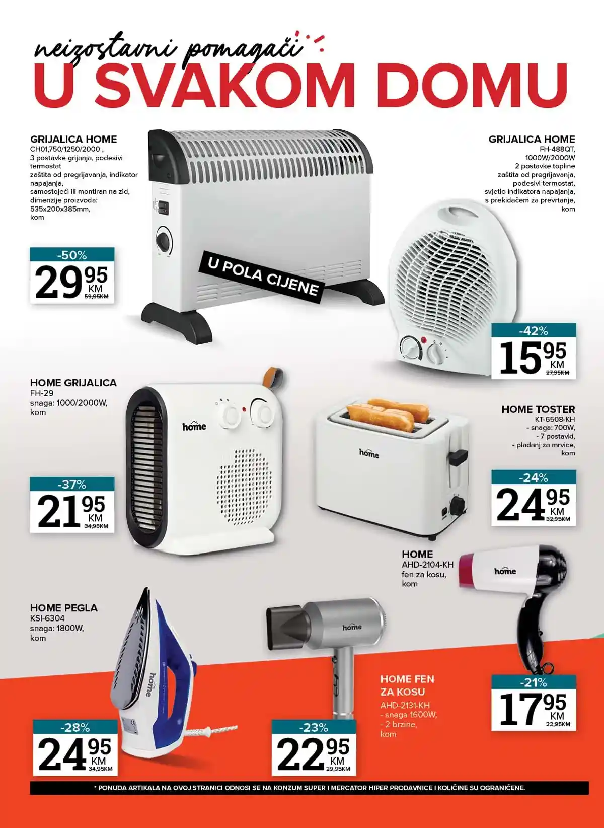 Konzum i Mercator Sve za Vaš dom katalog do 1. marta 2026 – strana 16 sa aktuelnim popustima na proizvode za domaćinstvo u BiH