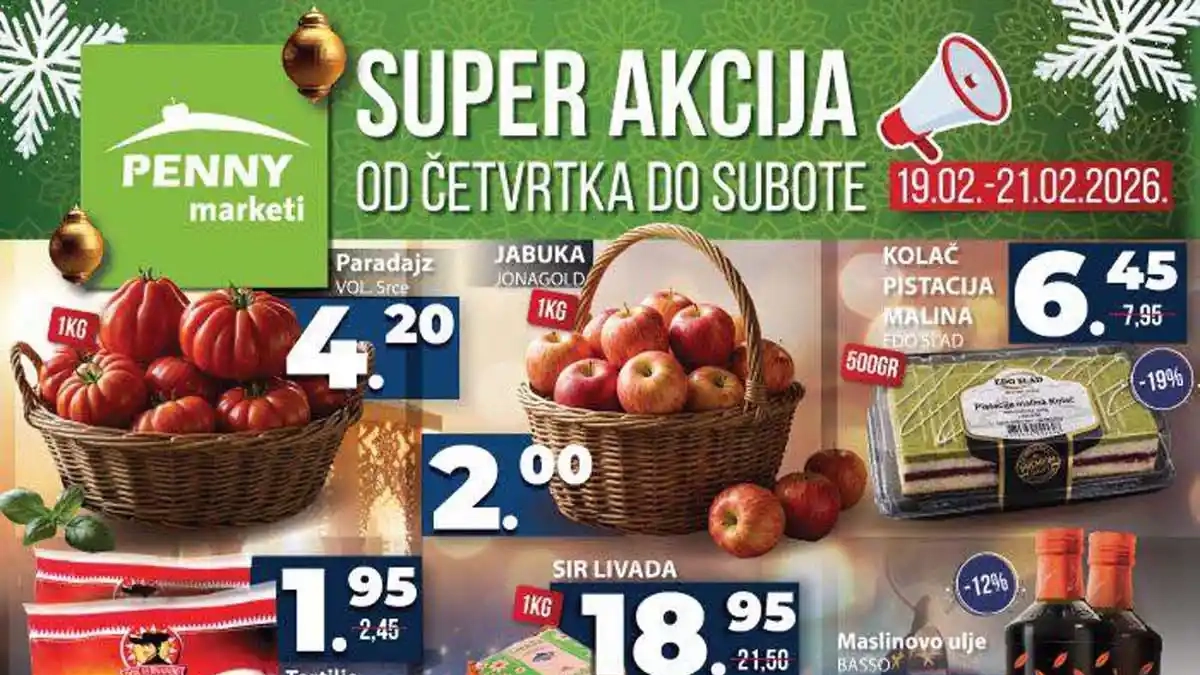 Penny marketi vikend akcija – sniženja prehrane do 21. februara 2026.