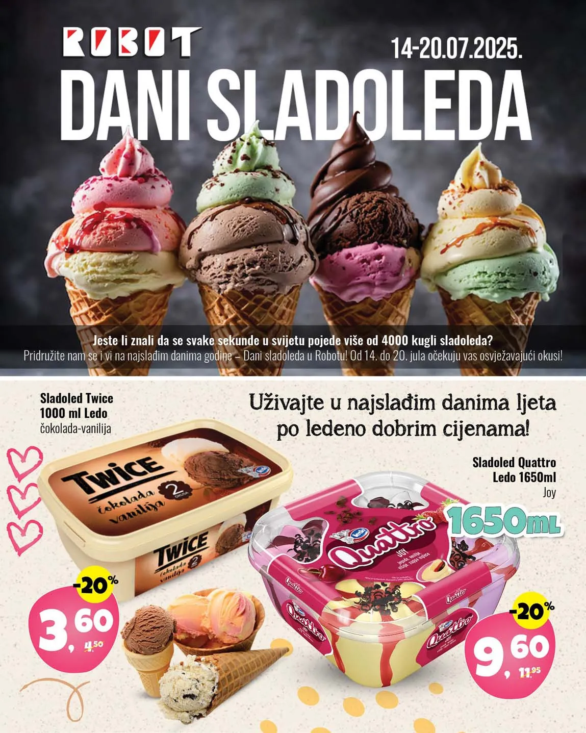 Robot Akcija DANI SLADOLEDA sniženja do 20.07.2025. Sniženja do -50%!