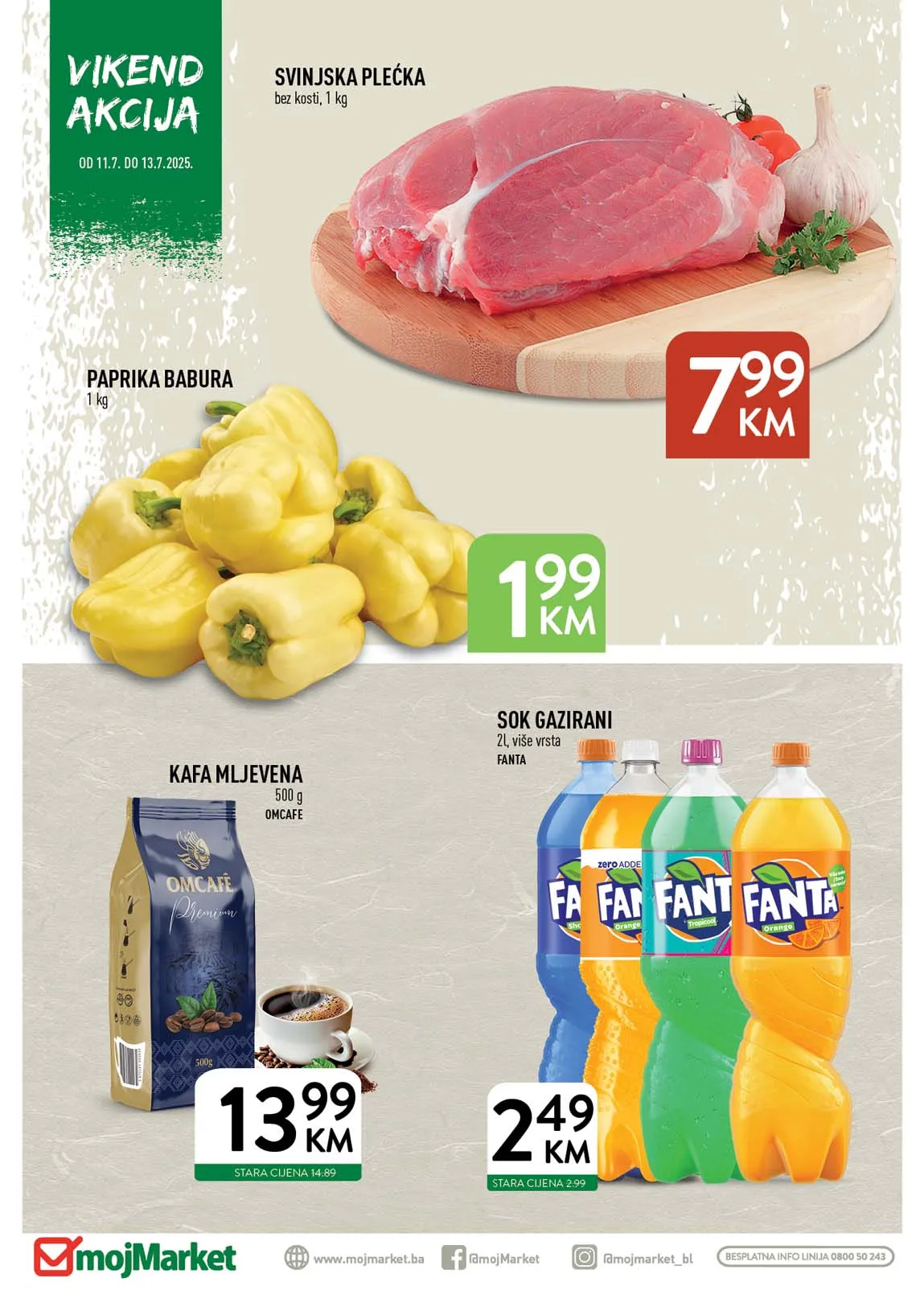 Moj market Vikend akcija sniženja do 13.07.2025. Veliki popusti na vikend akciji!