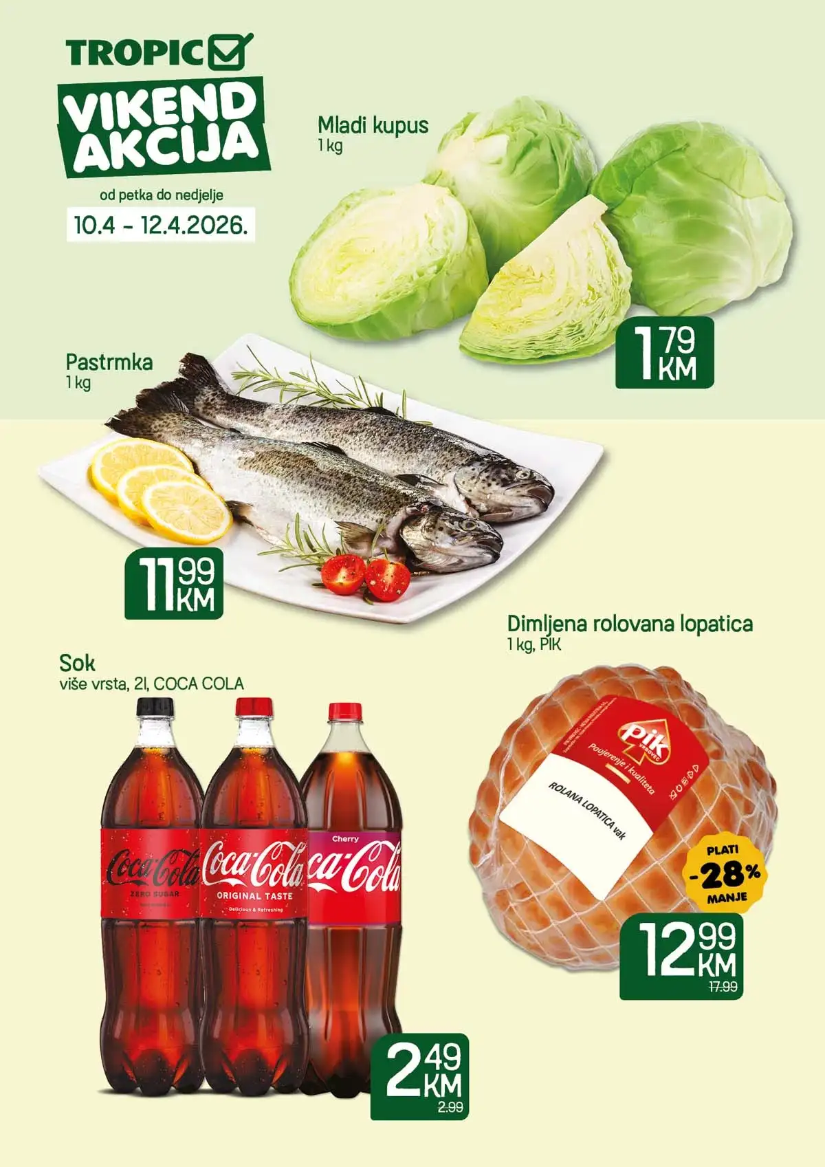 Tropic vikend akcija katalog sniženja do 12. aprila 2026 najbolje cijene prehrane i kućnih potrepština