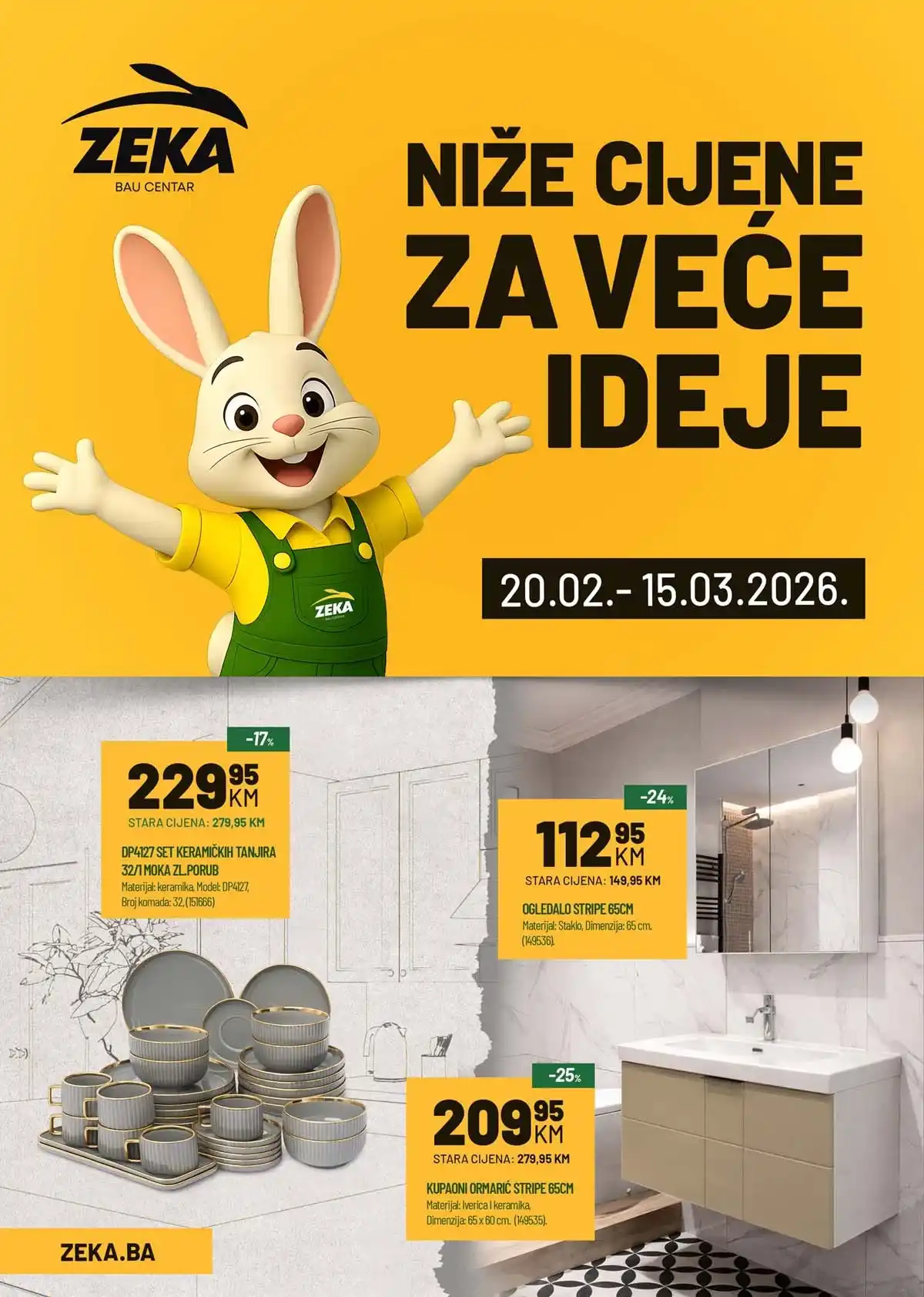Zeka katalog sniženja posuđe bijela tehnika alat akcija do 15. marta 2026 naslovnica