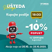 YIMOR i MEGA akcija KUPUJTE POSLIJE 19:00H I DODATNIH 10% UŠTEDITE sniženja do 25.10.2025 